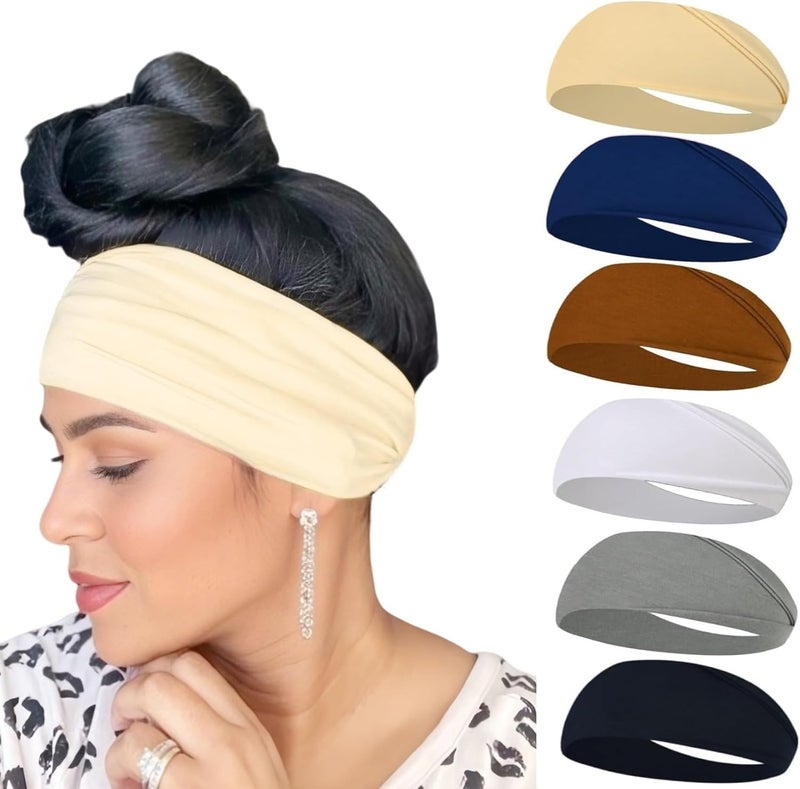LECHI Sweat Headbands for Men,6 Pack Workout Sports Hairband for Gym, Ideal for Fitness,Running,Cycling,Hike - Image 1